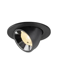 recessed spotlight NUMINOS® GIMBLE S swivelling, suitable for VDU workstation IP20, black dimmable