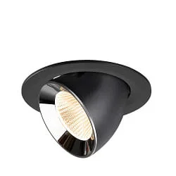 recessed spotlight NUMINOS® GIMBLE L swivelling, suitable for VDU workstation IP20, chrome, black dimmable
