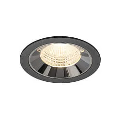 ceiling recessed luminaire NUMINOS® L suitable for VDU workstation IP20, chrome, black dimmable
