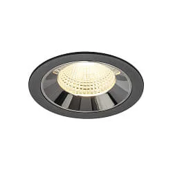ceiling recessed luminaire NUMINOS® L suitable for VDU workstation IP20, chrome, black dimmable
