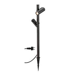 gorund spike luminaire HELIA SLIM POLE DOUBLE with plug IP65, black