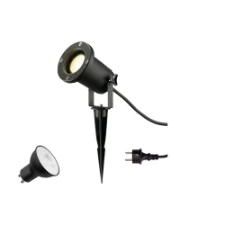 spike luminaire BIG NAUTILUS SET GU10 3000K set of 1, with plug, with lamp socket GU10 IP44/IP65, black dimmable