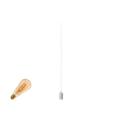 pendant luminaire FITU PD SET set of 1, with lamp socket, with canopy E27 IP20, white dimmable