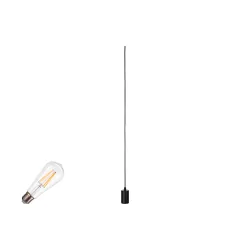 pendant luminaire FITU PD SET ST64 set of 1, with lamp socket, with canopy E27 IP20, black dimmable