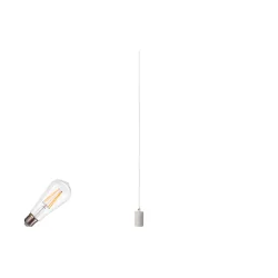 pendant luminaire FITU PD SET ST64 set of 1, with lamp socket, with canopy E27 IP20, white dimmable