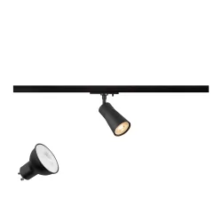 1-phase spot PURI 2.0 CONE 1PH SET  set of 1, with lamp socket GU10 IP20, black dimmable