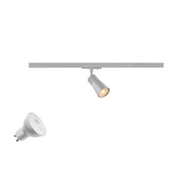 1-phase spot PURI 2.0 CONE 1PH SET  set of 1, with lamp socket GU10 IP20, grey dimmable