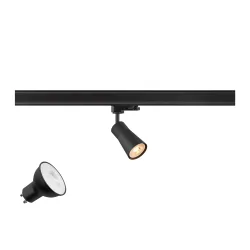 3-phase spot PURI 2.0 CONE 3PH SET  set of 1, with lamp socket GU10 IP20, black dimmable