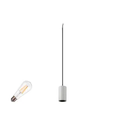 3-phase pendant luminaire FITU PD 3PH SET STONE ST64 set of 1, with lamp socket E27 IP20, grey dimmable