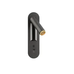 wall recessed luminaire GRIP! S WL DIM USB-C with switch, adjustable, with USB charging function IP20, gold, black dimmable