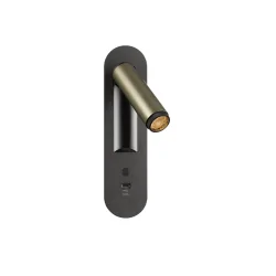 wall recessed luminaire GRIP! S WL DIM USB-C with switch, adjustable, with USB charging function IP20, bronze, black dimmable