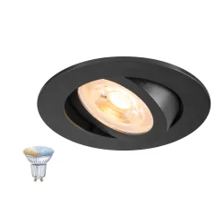 recessed spotlight NEW TRIA® 68 SMART SET GU10 round, set of 1 GU10 IP20, black dimmable