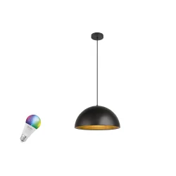 pendant luminaire FORCHINI M 40 SMART SET PD E27 RGBW set of 1, RGBW, with lamp socket E27 IP20, gold, black dimmable
