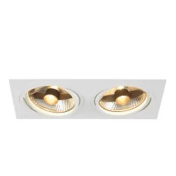 Ceiling recessed spot NEW TRIA ES111 2 SQUARE, 2xGU10, 230V, incl. Clip springs, white