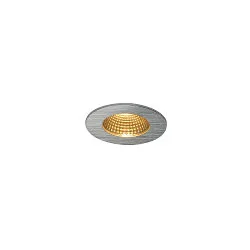 LED Ceiling recessed luminaire PATTA-I, round, 12W, COB LED, 38°, 3000K, IP65, incl. Driver, alu brushed