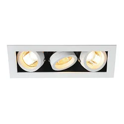 Ceiling recessed spot KADUX 3 GU10 Downlight, 3xGU10, 230V, Clip springs, white