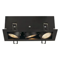LED Ceiling recessed spot KADUX Triple, 3x6,2W, COB LED, 3000K, 38°, incl. Driver, Clip springs