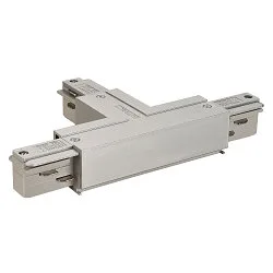 EUTRAC T-coupler for 3-Phase High voltage Track, Earth right, T-coupler 2, silver grey