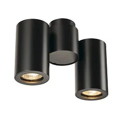 Wall-/Ceiling spot ENOLA B SPOT DOUBLE, 2-heads, 2x GU10 QPAR51,  rotatable, swivelling, aluminium, white