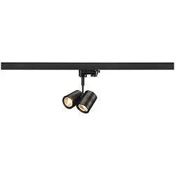Spot BIMA 2 2xGU10, IP20, incl. 3-Phase adapter, black
