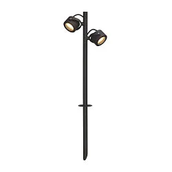 Outdoor Spike luminaire SITRA 360 SPIKE, 2-heads, 67cm, IP44, 2x GX53, swivelling 90°, rotatable, with cable, anthracite