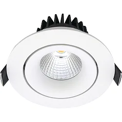 recessed luminaire VELIA TILT round IP44, white matt dimmable 13W 850lm 1800|3000K
