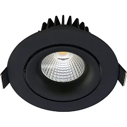 recessed luminaire VELIA TILT round IP44, black matt dimmable 11W 740lm 3000K