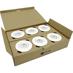 recessed luminaire VELIA round, set of 6 IP54, white matt  7W 850lm 1800|3000K