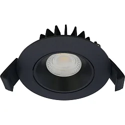 recessed luminaire VELIA LOW PROFILE round IP44, black matt dimmable 5,5W 310lm 2700K