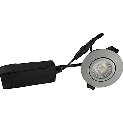 recessed luminaire LOW PROFILE round IP54, grey dimmable 6W 510lm 4000K