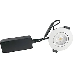 recessed luminaire LOW PROFILE round IP54, white matt dimmable 6W 450lm 2700K