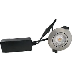 recessed luminaire LOW PROFILE round IP54, brushed aluminium dimmable 6W 450lm 2700K