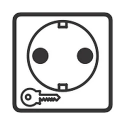 socket F-TYPE GERMAN (NO 4417 /-19) with cover, german version, with lock, grey