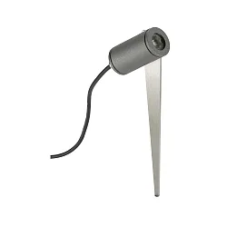 LED Ground spike spot Type No. 2433, IP54, round, 230V AC/DC, 4W 3000K 230lm, swiveling, cast alu afety glass, anthracite