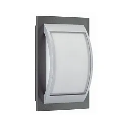 Outdoor Wall and Ceiling luminaire Type No. 6199, IP44, 20 x 30cm, E27 QA55 max. 57W, cast alu, glass, silver / anthracite