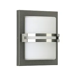Outdoor Wall luminaire Type No. 6260, IP44, arched with decorative panel, 16.5 x 20.5cm, E27 QA55 max. 57W, anthracite opal