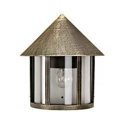 Outdoor Wall luminaire Country style Conical roof modern Type No. 3222, half shape, direct mounting, E27, brown brass