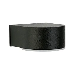 Outdoor LED Wall luminaire Type No. 0233, IP44, 230V AC/DC, 3W 3000K 330lm, cast alu / safety glass satin, black matt