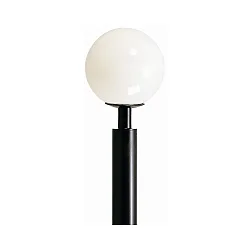 Outdoor Ball top light Type No. 0850 for Ø 6cm Mast light, Ø 35cm, E27 A60 max. 100W, cast alu, black / plastic white