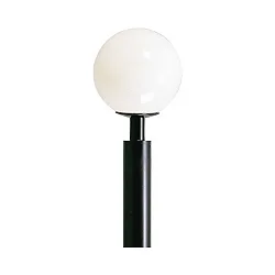 Outdoor Ball top light Type No. 0858 for Ø 6cm Mast light, Ø 50cm, E27 A65 max. 150W, cast alu, black / plastic white