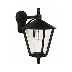 Outdoor Wall luminaire Country style modern Type No. 1816, hanging with bracket, IP44, E27 QA55 57W, cast alu, black matt