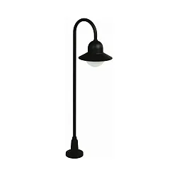 Path light Type No. 2005, height 120cm, IP44, E27 QA55 max. 75W, cast alu / opal glass, black
