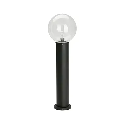 Bollard light Type No. 2012, with glass ball Ø 25cm, E27, black matt / crystal glass