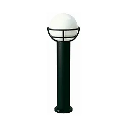 Bollard light Type No. 2030, with ball shade Ø 23cm, IP44, height 80cm, E27 QA55 max. 57W, cast alu / opal glass, black matt