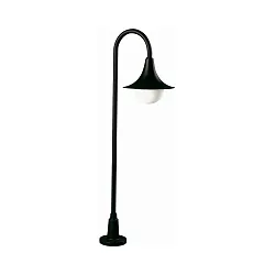 Path light Type No. 2081, height 120cm, IP44, E27 QA55 max. 57W, cast alu / opal glass, black matt