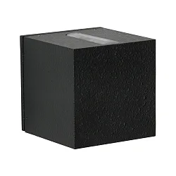 LED Outdoor Wall Spot Type No. 2371 - 2-sided, tight/wide, square, IP44, 230V AC/DC, 2x 3W 3000K 330lm, lens + glass, black