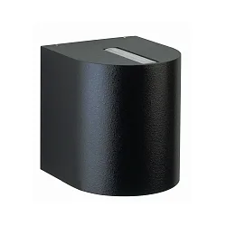 LED Outdoor Wall Spot Type No. 2400 - 2-sided, tight/tight, round, IP44, 230V AC/DC, 2x 6.7W 3000K 600lm, lens clear, black