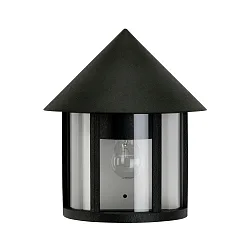 Outdoor Wall luminaire Country style Conical roof modern Type No. 3222, half shape, IP44, E27, cast alu / clear, black matt