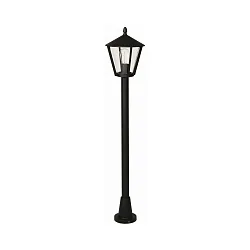 Path light Country style modern Type No. 4129, IP44, 135.5cm, E27 QA55 max. 57W, cast alu / acrylic glass clear, black matt