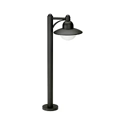 Path light Country style Hat shape round Type No. 4150, IP44, 90cm, E27 QA55 max. 57W, cast alu / opal glass, black matt